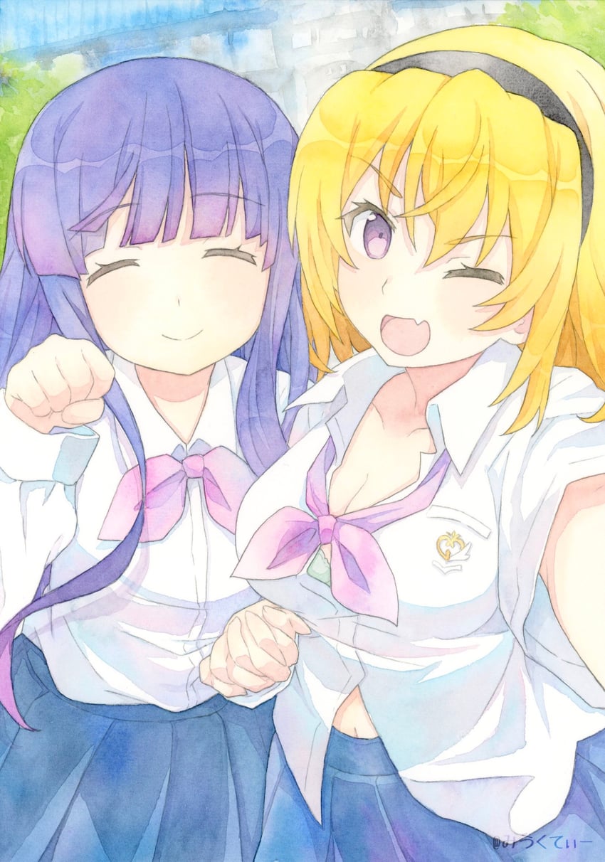 furude rika and houjou satoko (higurashi no naku koro ni and 1 more) drawn by sweet_miuk_tea