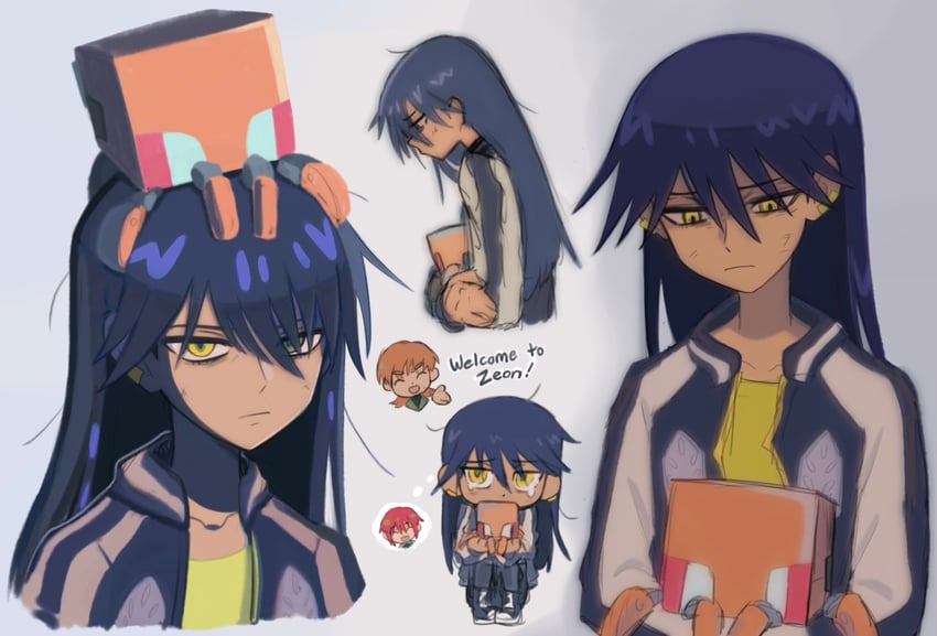 amate yuzuriha, nyaan, conch, and xavier olivette (gundam and 1 more) drawn by rippol