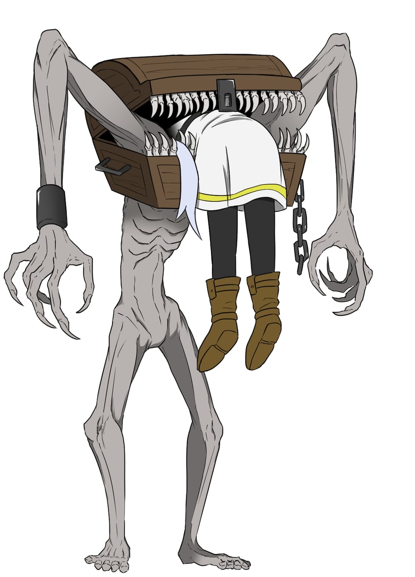 frieren and mimic (sousou no frieren and 3 more) drawn by medama_robotarou