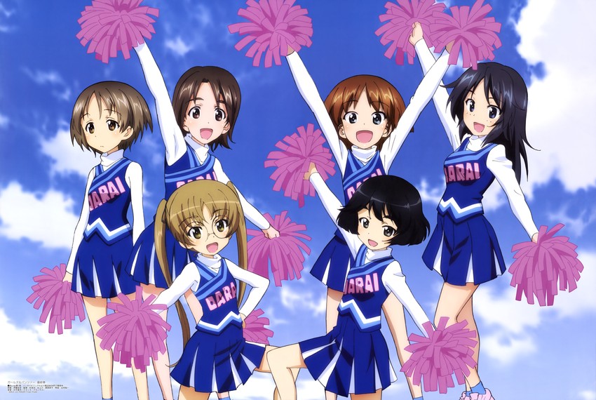 sawa azusa, utsugi yuuki, yamagou ayumi, sakaguchi karina, oono aya, and 1 more (girls und panzer and 1 more) drawn by itou_takeshi