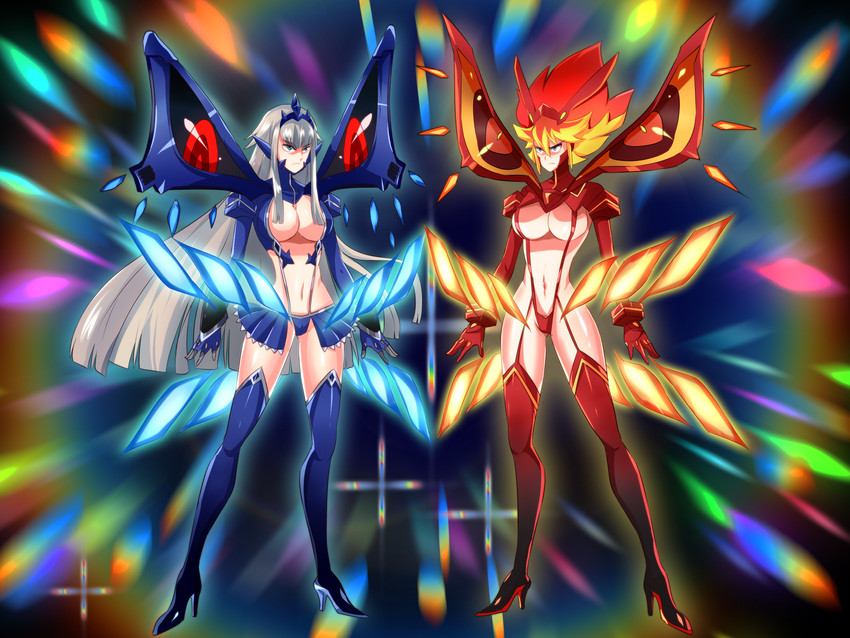 matoi ryuuko, senketsu, kiryuuin satsuki, junketsu, and senketsu-kisaragi (kill la kill) drawn by avaloki