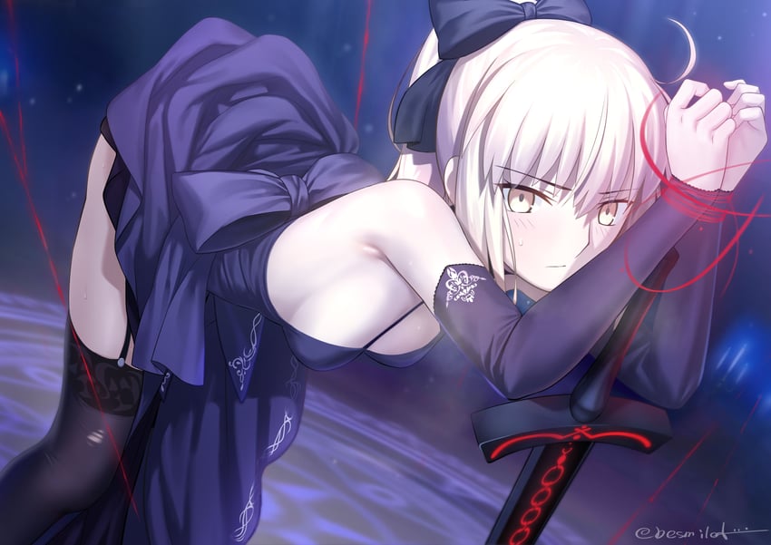 artoria pendragon and saber alter (fate and 3 more) drawn by besmiled