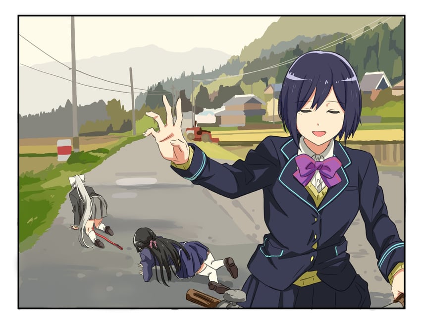 tsukino mito, higuchi kaede, and shizuka rin (nijisanji) drawn by one_sutero