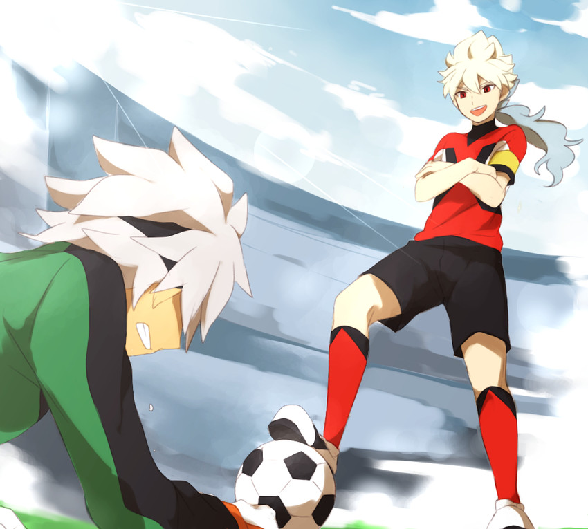 hakuryuu and ibuki munemasa (inazuma eleven and 2 more) drawn by sekina