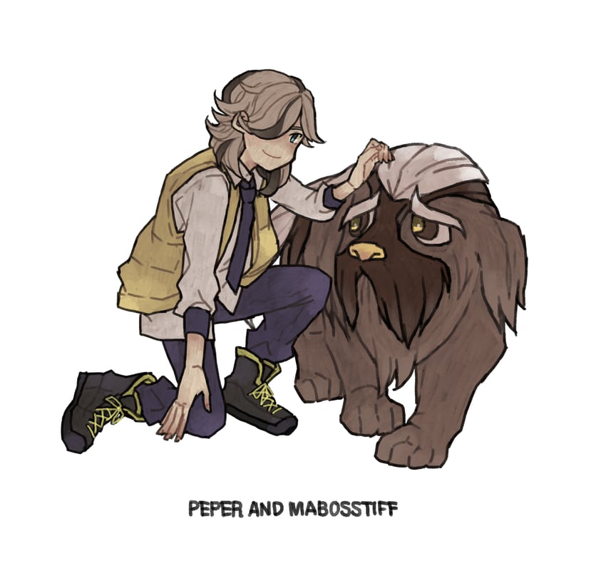 arven and mabosstiff (pokemon and 1 more) drawn by ichi_kawa_ichi