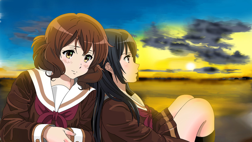 oumae kumiko and kousaka reina (hibike! euphonium) drawn by ran_buru_fisshu