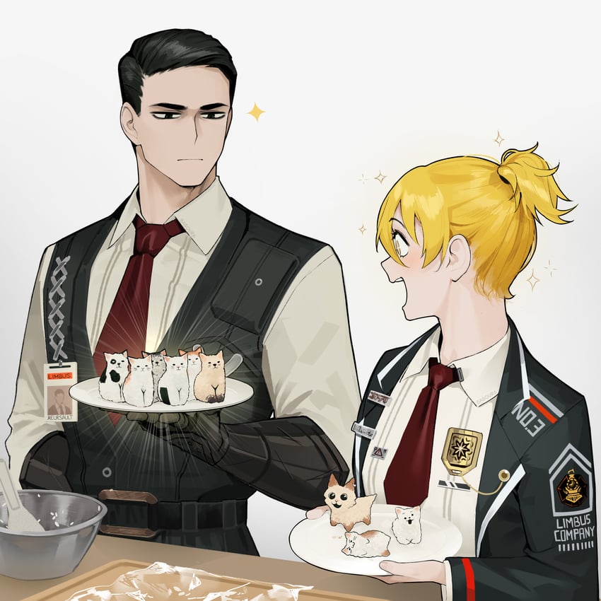 don quixote, meursault, and car (project moon and 2 more) drawn by sasoura