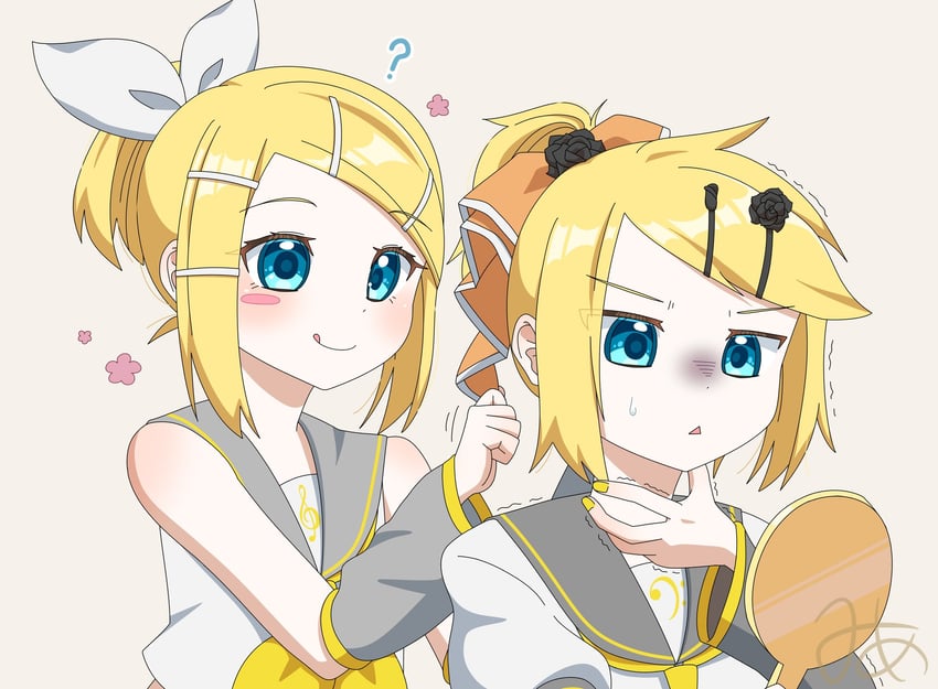 kagamine rin, kagamine len, and riliane lucifen d'autriche (vocaloid and 2 more) drawn by 5mime5
