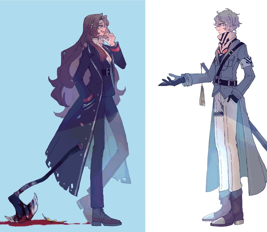 rodion and sonya (project moon and 1 more) drawn by nito
