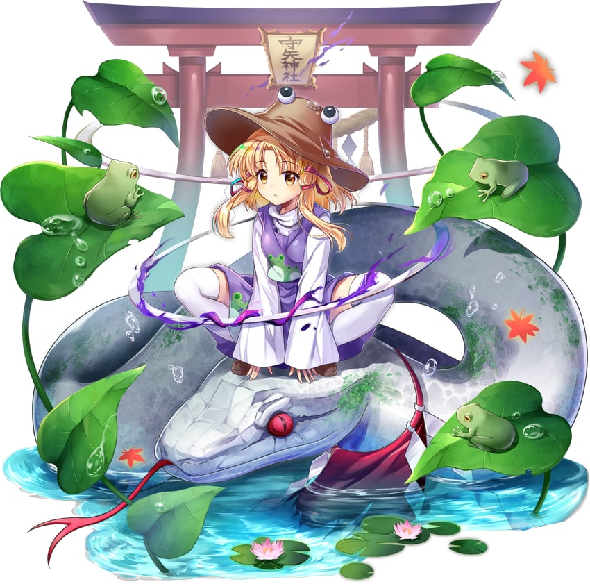 moriya suwako and mishaguji (touhou and 1 more) drawn by rotte_(1109)