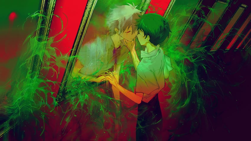 ikari shinji and nagisa kaworu (neon genesis evangelion) drawn by fishcoooo