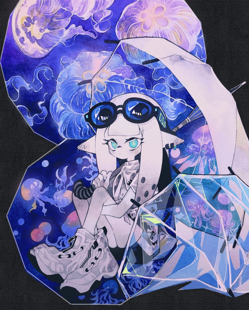 inkling player character and inkling girl (splatoon) drawn by nekoolantern