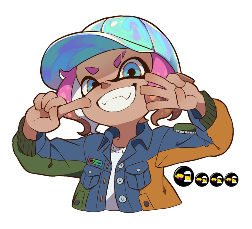 inkling player character and inkling girl (splatoon) drawn by teo_(teorekka)