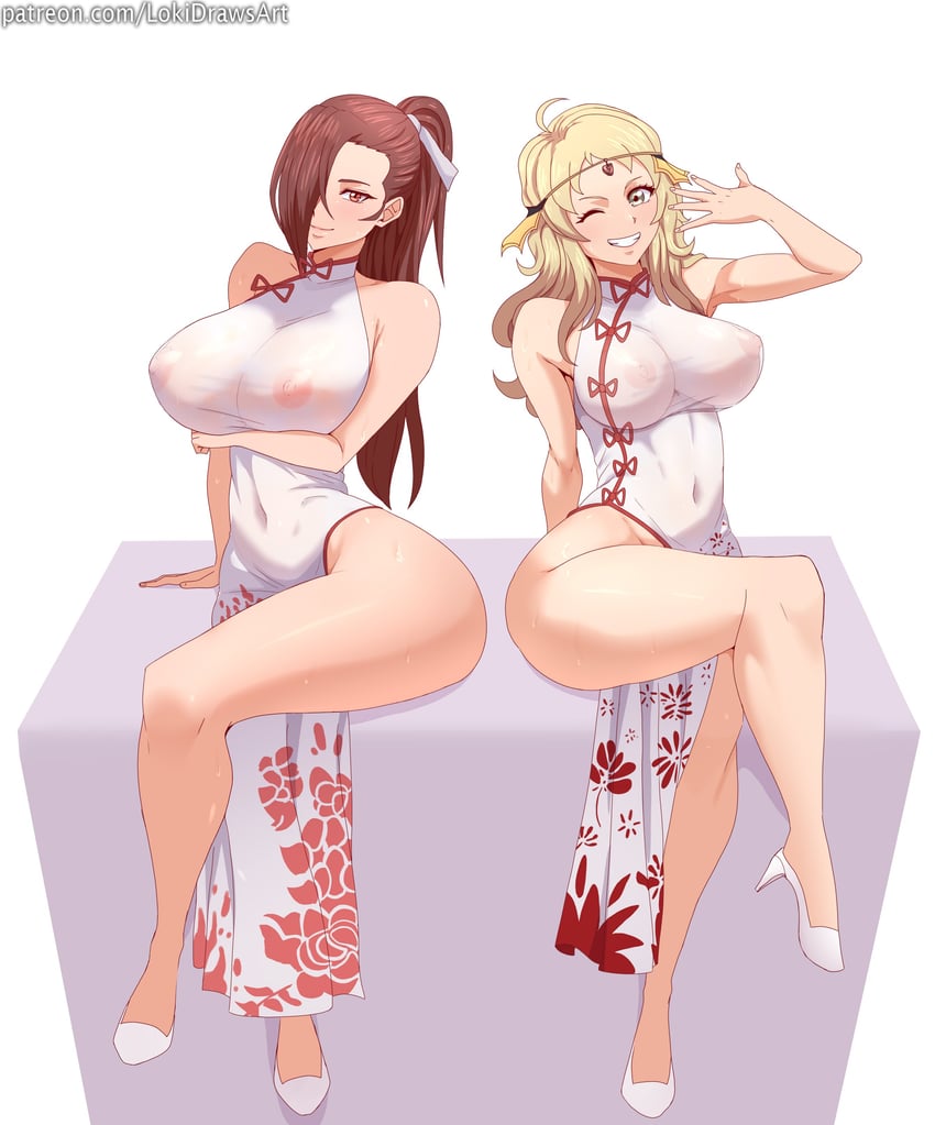 ophelia and kagero (fire emblem and 1 more) drawn by lokidrawsart