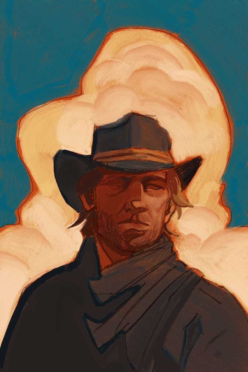 arthur morgan (red dead redemption and 1 more) drawn by ghostember
