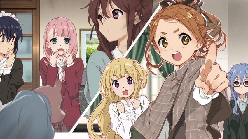 takigawa miu, maruyama akane, fujima sakura, tachikawa ayaka, kamiki mikami, and 1 more (22/7 and 1 more) drawn by horiguchi_yukiko