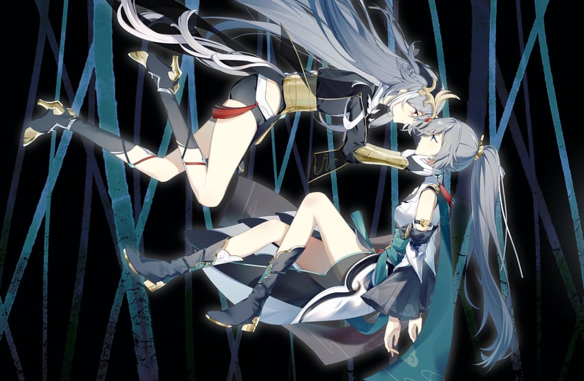 fu hua and herrscher of sentience (honkai and 1 more) drawn by saya_atang