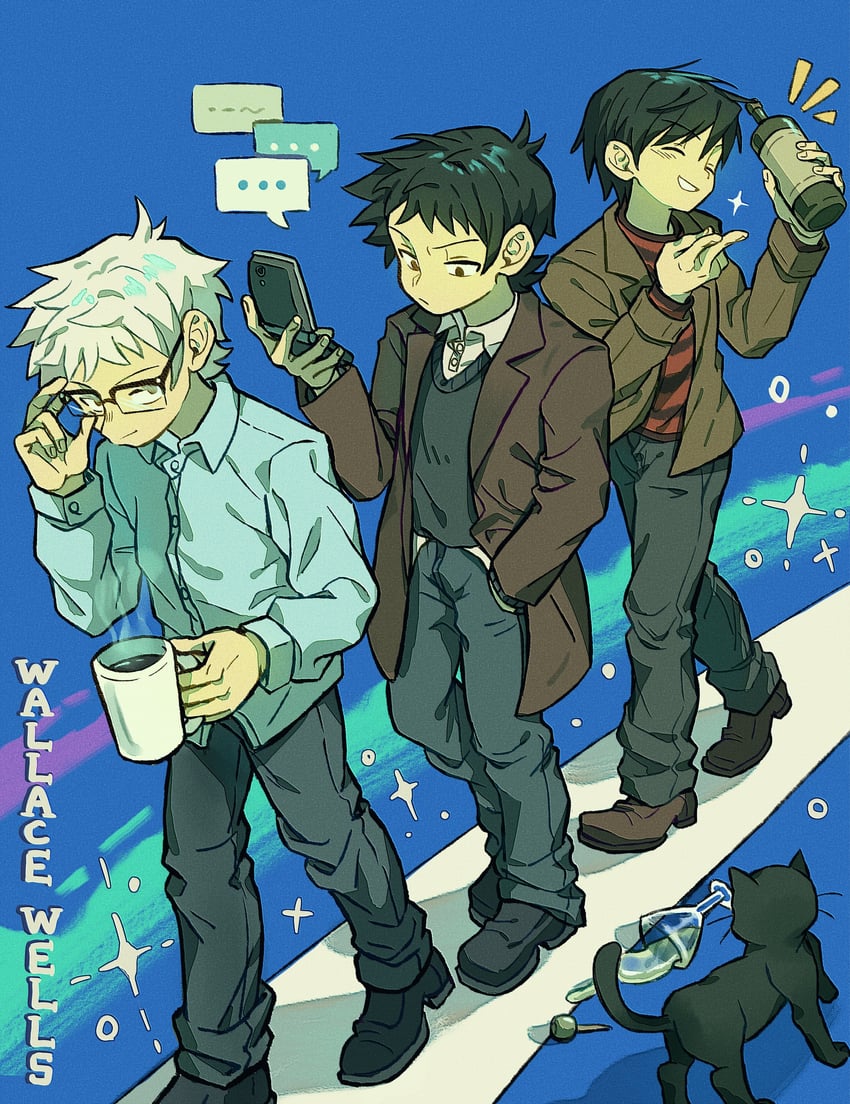 wallace wells and future wallace wells (scott pilgrim takes off and 2 more) drawn by xxyang4747