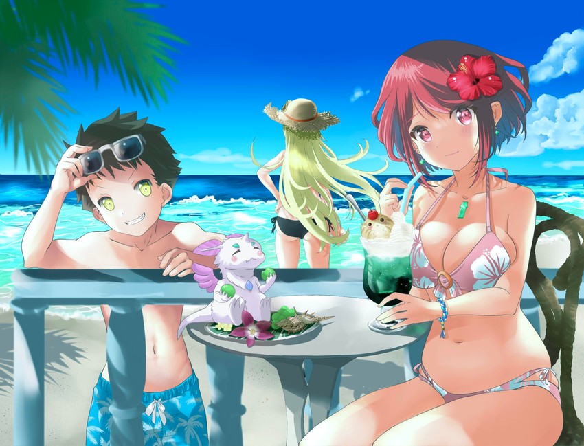 pyra, mythra, and rex (xenoblade chronicles and 1 more) drawn by shiroxai