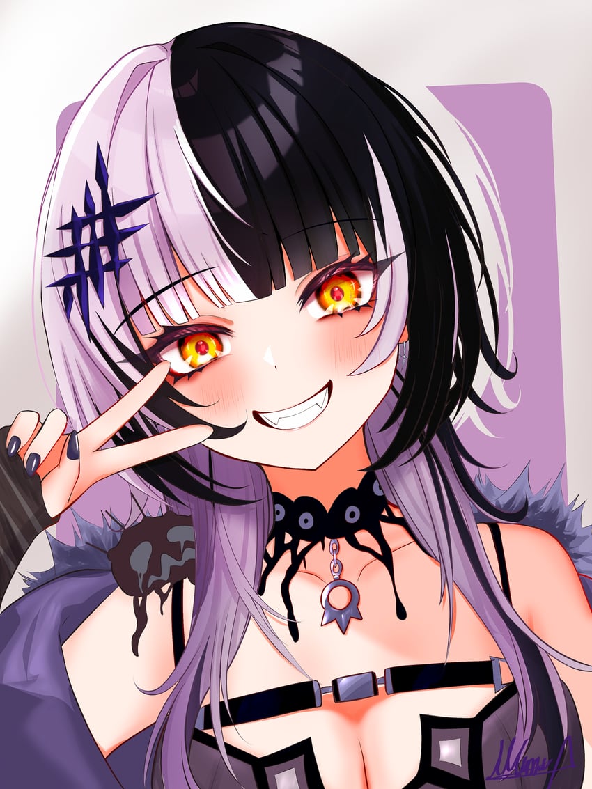shiori novella and yorick (hololive and 1 more) drawn by akamiya_mumu