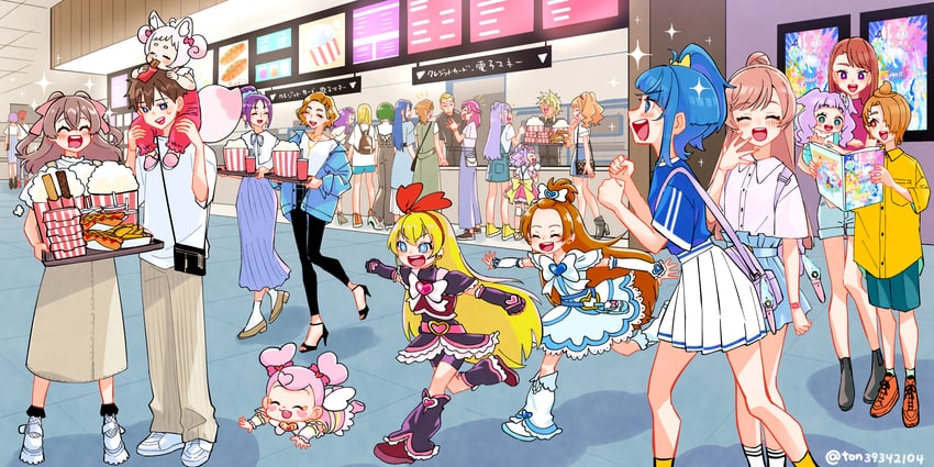 sora harewataru, nijigaoka mashiro, cure black, yumehara nozomi, cure white, and 22 more (precure and 10 more) drawn by ton_(ton39342104)