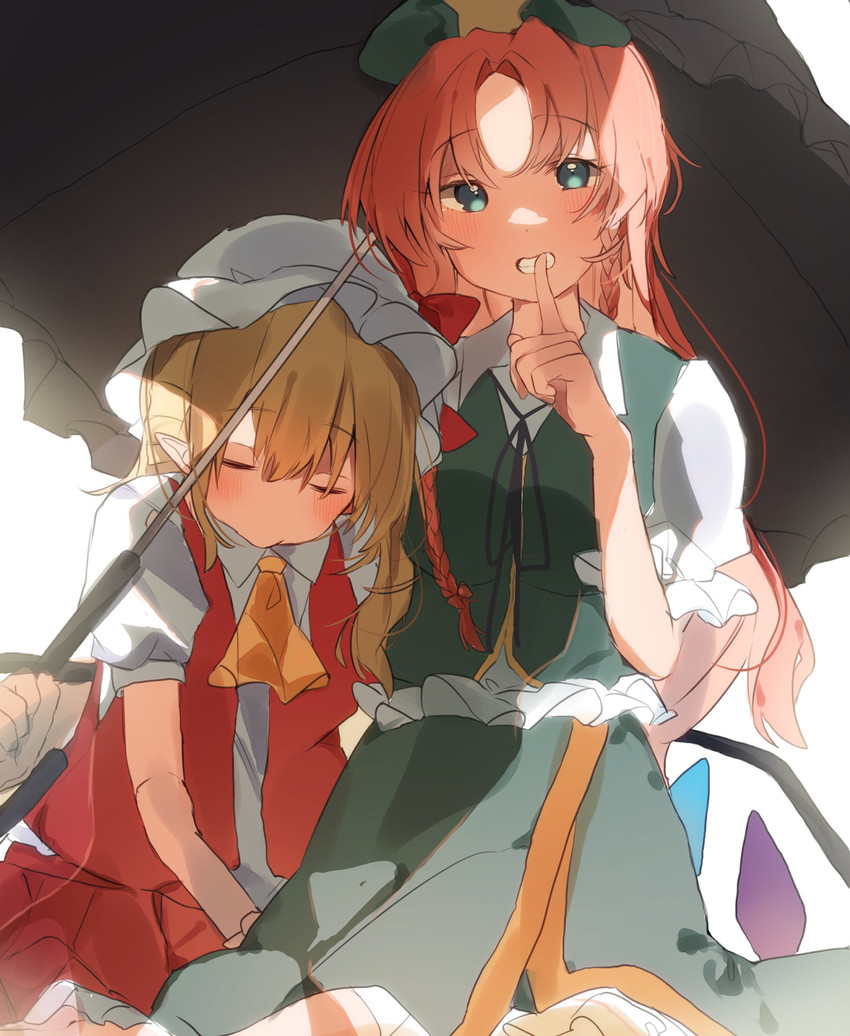 flandre scarlet and hong meiling (touhou) drawn by higa_(gominami)