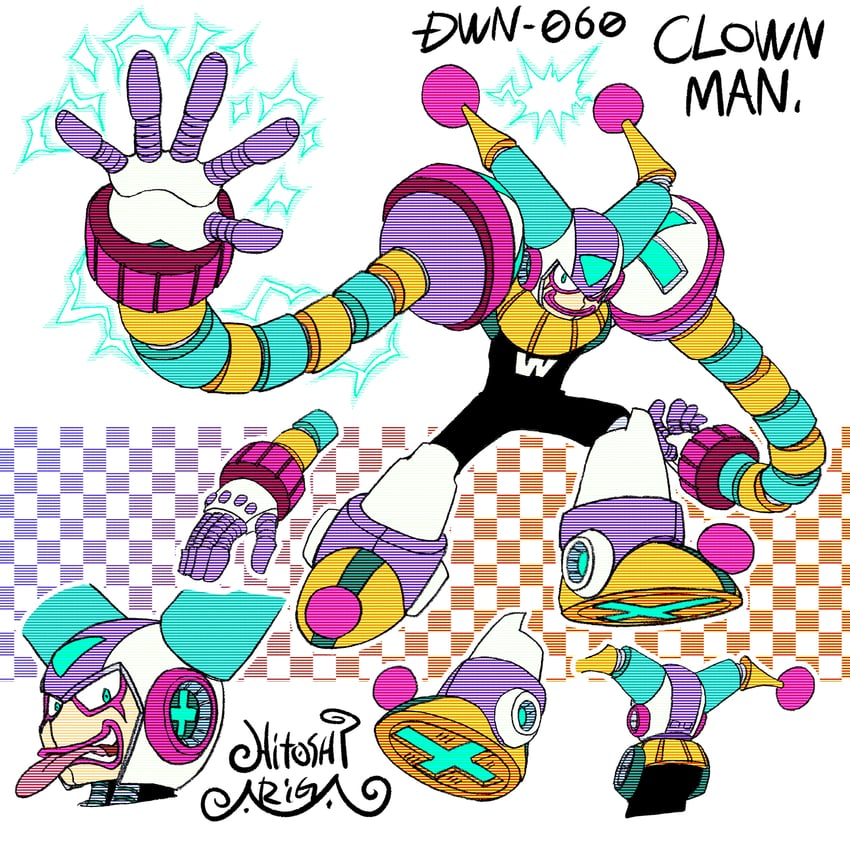 clown man (mega man and 2 more) drawn by ariga_hitoshi