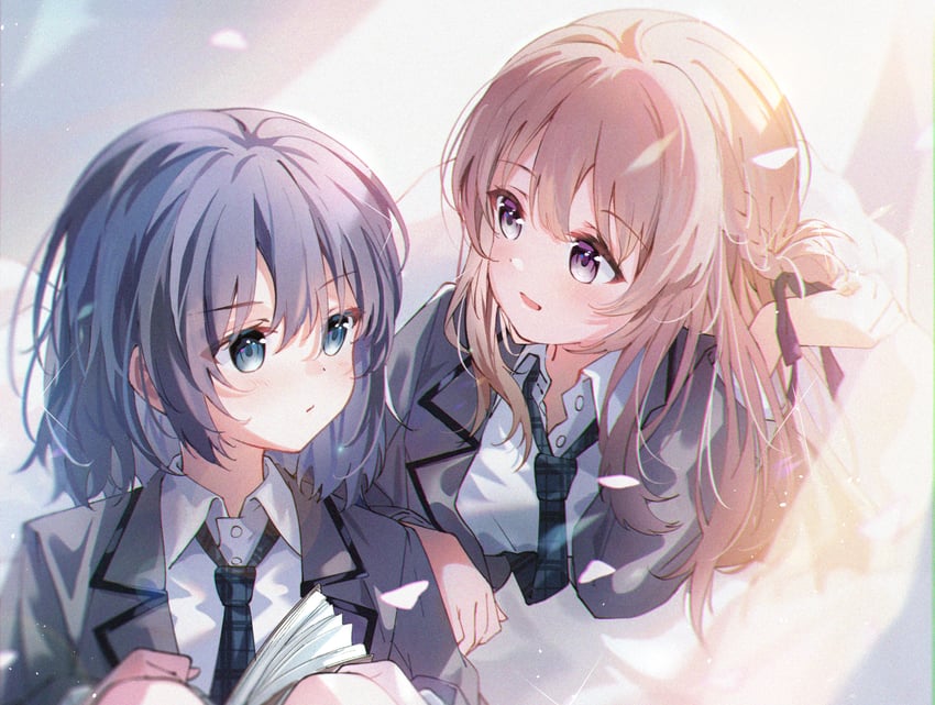miyagi shiori and sendai hazuki (shuuniichido classmate wo kau hanashi) drawn by hzs_yumu
