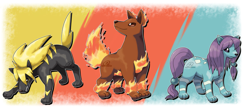 sui, rai, and en (pokemon and 1 more) drawn by taylortrap622