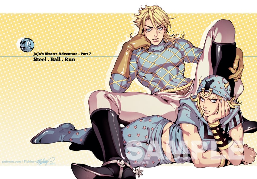 johnny joestar and diego brando (jojo no kimyou na bouken and 1 more) drawn by fishine
