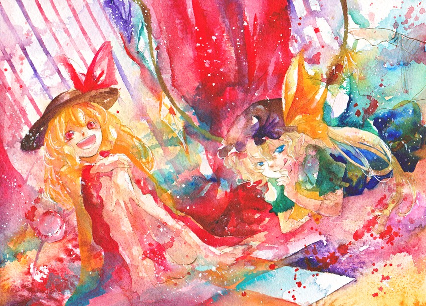 flandre scarlet and komeiji koishi (touhou) drawn by campanula-star