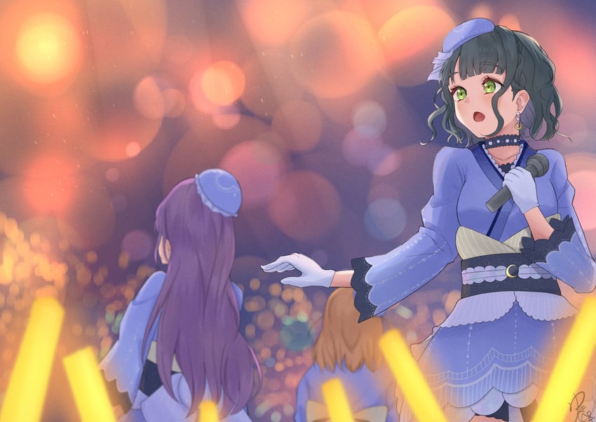 hinoshita kaho, otomune kozue, and momose ginko (love live! and 1 more) drawn by yukippe_24