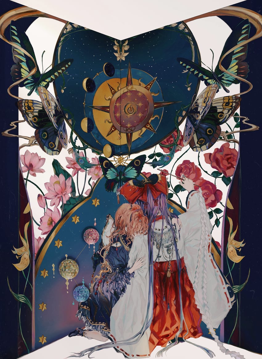hakurei reimu and kirisame marisa (touhou and 1 more) drawn by yinyong_yu
