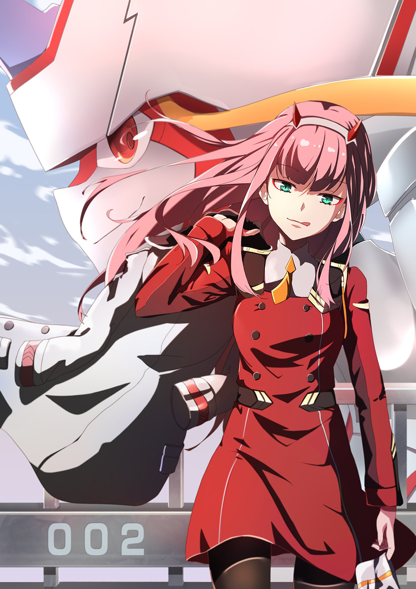 zero two and strelizia (darling in the franxx) drawn by hangyaku_no_kusaichigo