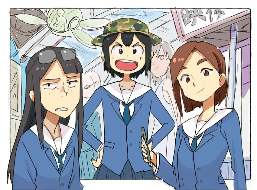 kanamori sayaka, asakusa midori, and mizusaki tsubame (eizouken ni wa te wo dasu na!) drawn by tsubobot