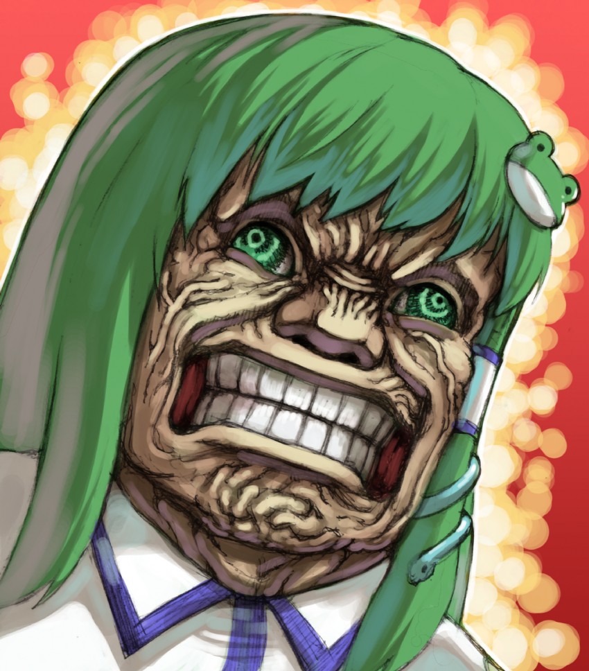 kochiya sanae and mozgus (touhou and 1 more) drawn by takeda_kanryuusai