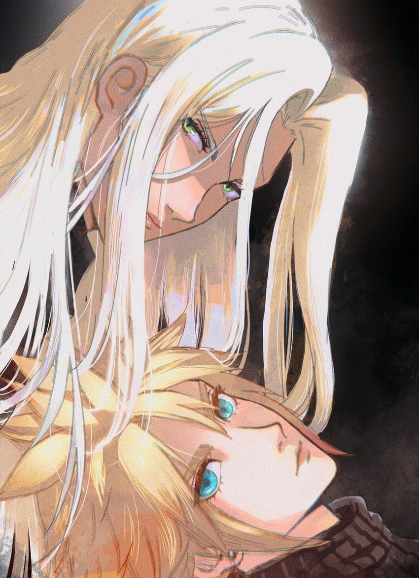 cloud strife and sephiroth (final fantasy and 2 more) drawn by softp3ach