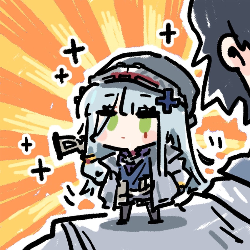 hk416, professor, clukay, and male professor (girls' frontline and 1 more) drawn by cui_pi_zha_xia_qiu