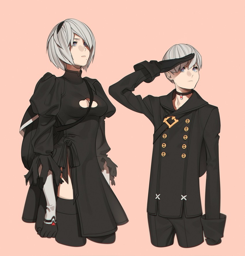2b and 9s (nier and 1 more) drawn by abbystea