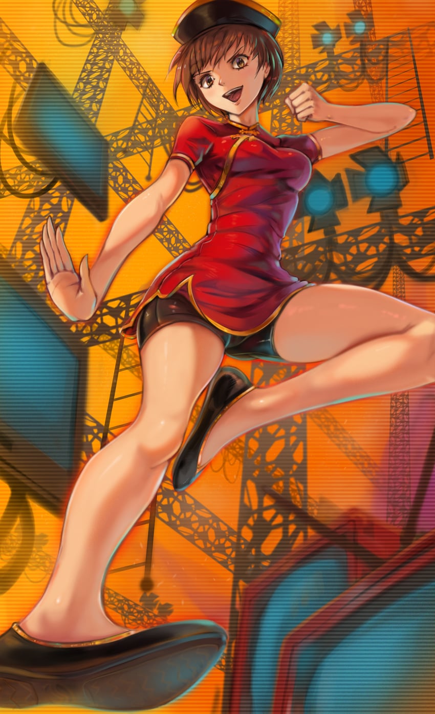 satonaka chie (persona and 1 more) drawn by toasty_scones