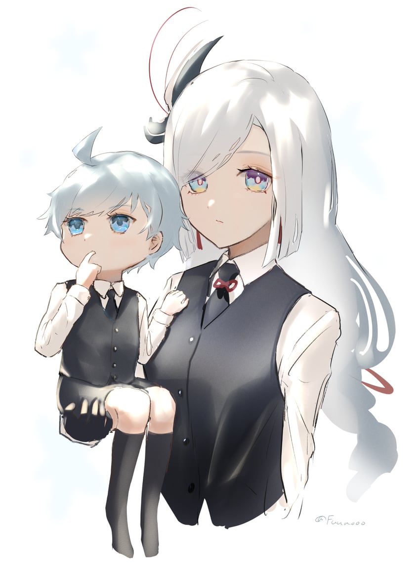 shenhe and chongyun (genshin impact) drawn by fujito_(call_f_)