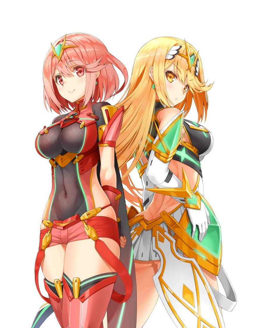 pyra and mythra (xenoblade chronicles and 1 more) drawn by murata_taichi