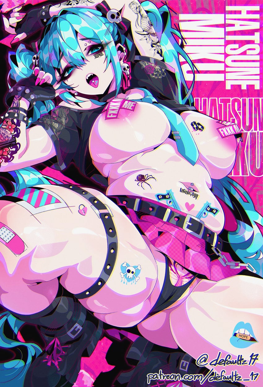 hatsune miku (vocaloid) drawn by defaultz