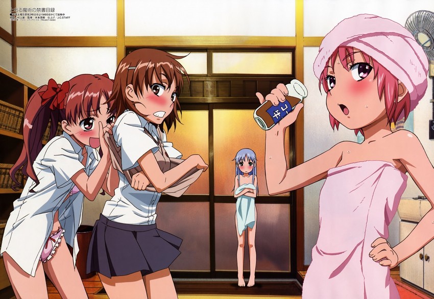 misaka mikoto, shirai kuroko, index, and tsukuyomi komoe (toaru majutsu no index and 1 more) drawn by murakami_yuu