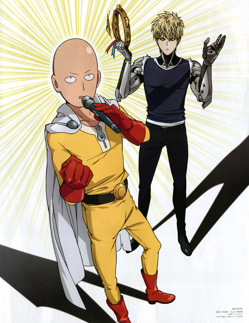 saitama and genos (one-punch man) drawn by toda_mai