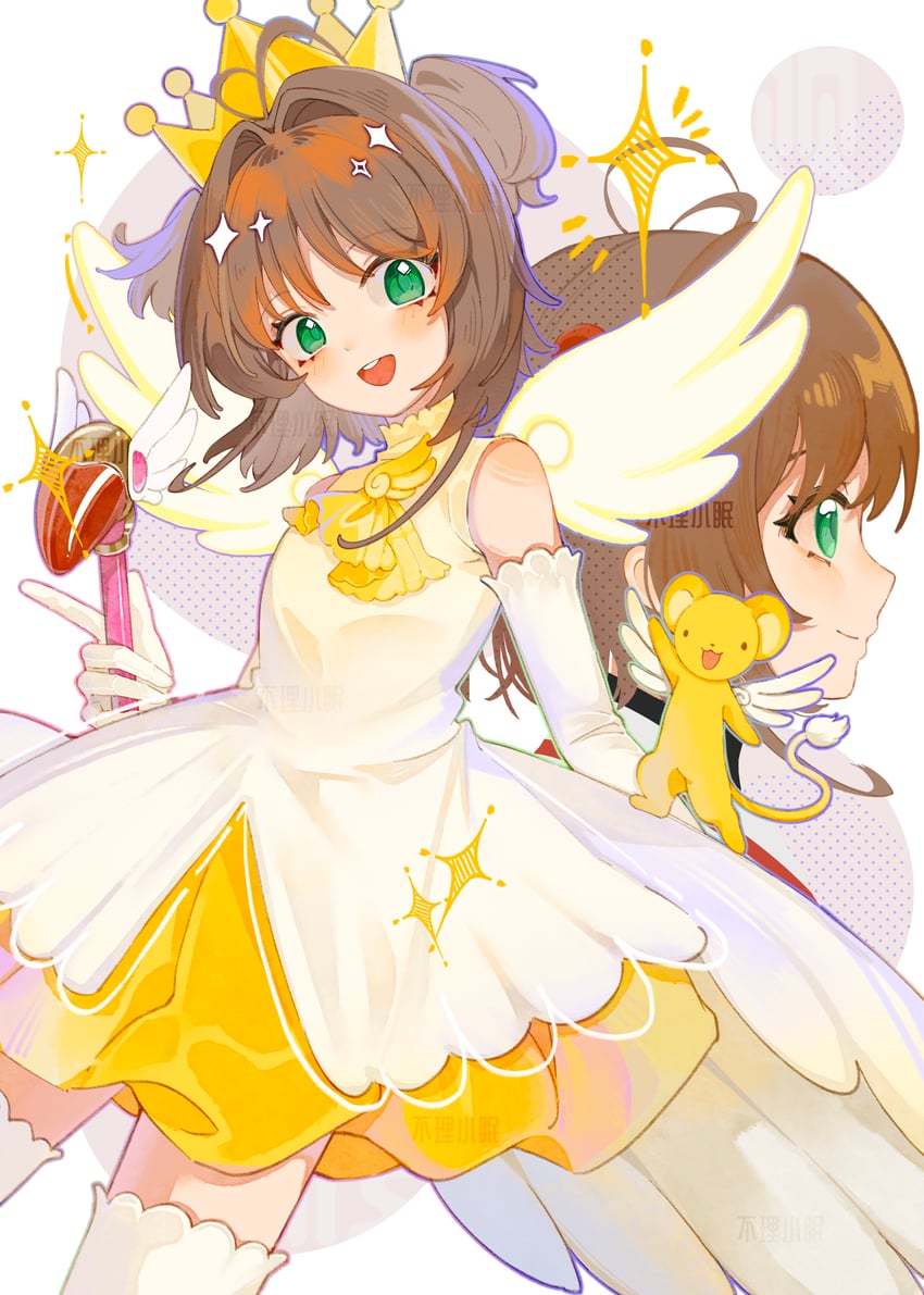 kinomoto sakura and kero (cardcaptor sakura) drawn by bu_li_xiaomian