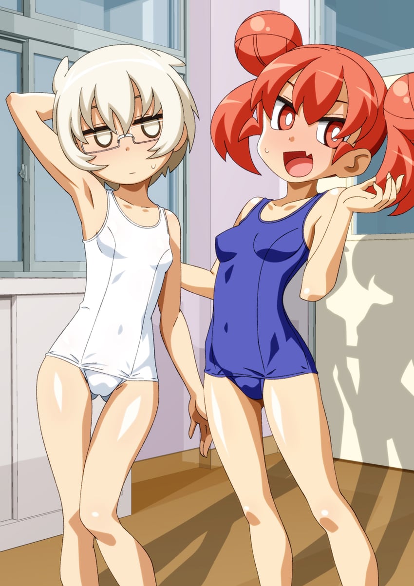 ueno and yamashita (ueno-san wa bukiyou) drawn by carinae