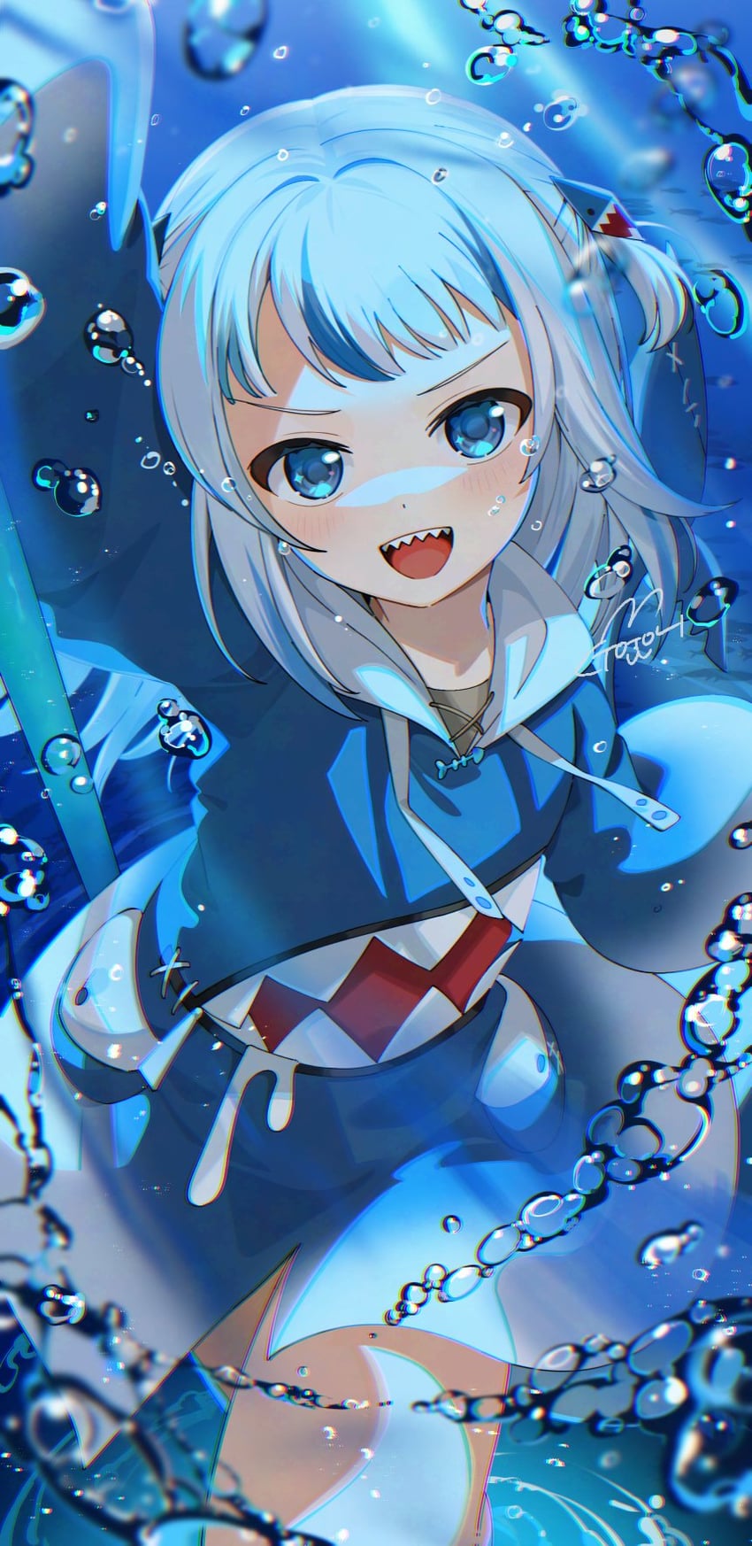 gawr gura (hololive and 1 more) drawn by gotoh_(nekocat)