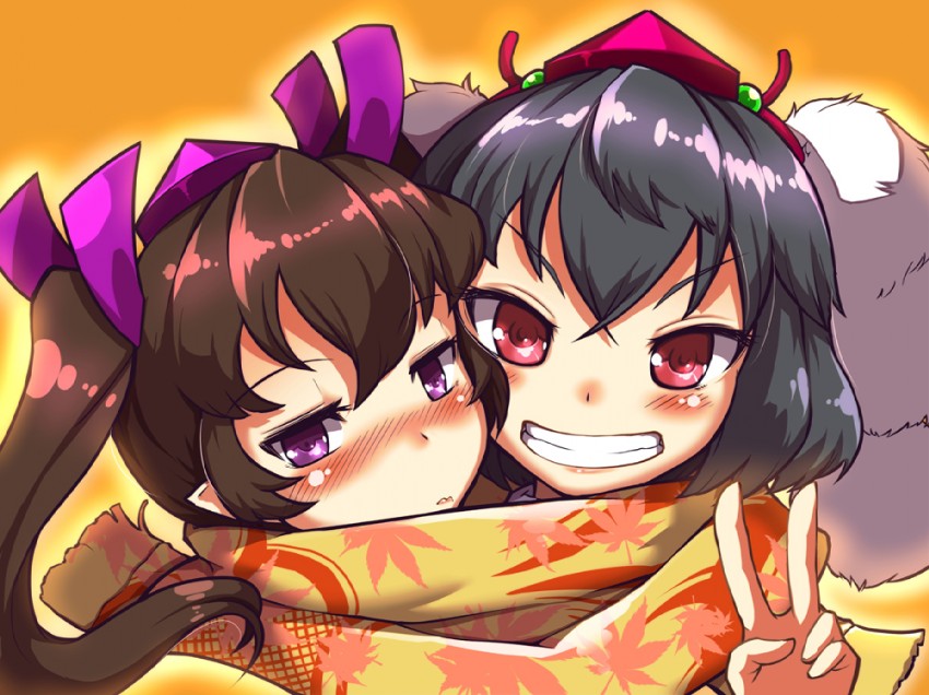 shameimaru aya and himekaidou hatate (touhou) drawn by taketora_suzume