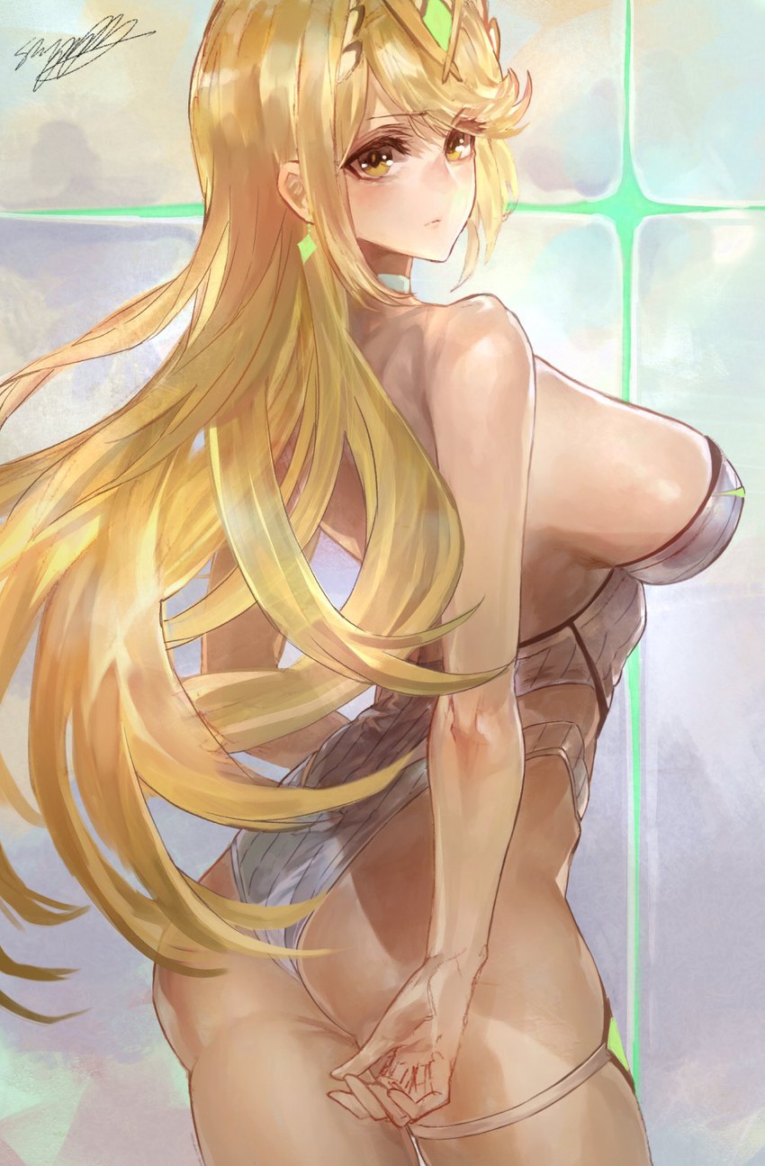 mythra (xenoblade chronicles and 1 more) drawn by signo_aaa